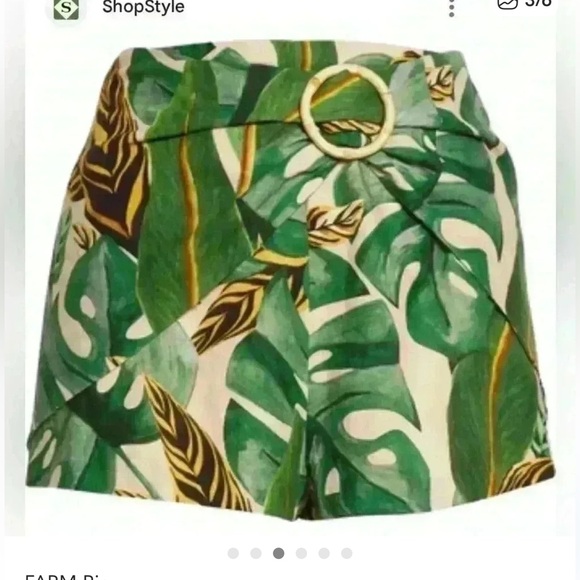 FARM Rio Green Leaf Patterned Shorts - Picture 2 of 6